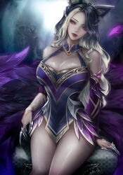 9_tails ahri animal_ear_fluff animal_ears animal_girl big_breasts black_hair blonde_hair breasts busty child_bearing_hips cleavage clothing coven_ahri curvaceous curves curvy curvy_body curvy_female curvy_figure curvy_hips eclipse_series eyelashes eyeliner eyeshadow facial_markings female fluffy fluffy_ears fluffy_tail fluffy_tails fox fox_ears fox_girl fox_tail furry_tail glistening glistening_body glistening_hair glistening_skin hair_over_one_eye hips hourglass_figure huge_breasts humanoid inner_ear_fluff kemonomimi kitsune large_breasts league_of_legends light-skinned_female light_skin lips lipstick lohel long_hair multicolored_hair multiple_tails nine_tailed_fox pale-skinned_female pale_skin riot_games tail teal_eyes thick_thighs thighs vastaya video_games voluptuous wide_hips rating:Explicit score:143 user:LewdVesani