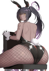 1girls 2022 ass ass_focus ass_shot black_hair black_leotard blue_archive breasts brown_skin bunny_ears bunny_girl bunny_tail bunnysuit dark-skinned_female dark_skin ethan69_(artist) female female_only fishnets highleg_leotard huge_ass karin_(blue_archive) karin_(bunny)_(blue_archive) leotard long_hair sideboob simple_background thick_thighs thighs yellow_eyes rating:Questionable score:171 user:ZetaReborn