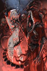 1girls 2022 adeptus_mechanicus amputee androgynous archon_of_flesh artist_signature bandaged_leg captured chains chaos_(warhammer) chin_grab damsel_in_distress dark_mechanicus harness hood imminent_rape rape ryona skitarii tagme techpriest tentacle warhammer_(franchise) warhammer_40k rating:Explicit score:150 user:Ayax