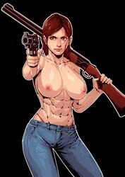 1girls abs absurd_res aged_up blood breasts brown_hair casual cirenk clothed commission double-barreled_shotgun ellie_(the_last_of_us) ellie_williams female firearm green_eyes gun guns handgun highleg_panties holding_gun human injury jeans large_breasts medium_hair muscular muscular_female nipples older pale_skin pistol red_panties revolver second-party_source shotgun solo the_last_of_us the_last_of_us_2 topless weapon rating:Questionable score:90 user:kikimaru024