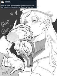 1boy absurdres anal_fingering big_balls big_penis blonde_female blowjob caressing_testicles disembodied_penis english_commentary english_text fellatio female fingering fingerless_gloves fur_hat gloves greyscale guilty_gear guilty_gear_strive hat highres invisible_man large_penis large_testicles long_hair looking_up millia_rage monochrome multi_arm multi_limb oral oral_with_prostate_stimulation penis prehensile_hair prostate_milking reference_inset saliva skullworms solo_focus straight testicles tongue tongue_out uncensored ushanka rating:Explicit score:259 user:bot