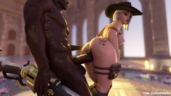 1boy 1girls 3d animated anus ashe_(overwatch) ass ass_grab big_ass big_breasts big_butt blacked breasts buttplug buttplug_in_ass dark-skinned_male dark_skin female firearm footwear from_behind gun headwear human interracial large_breasts legwear light-skinned_female light_skin longer_than_30_seconds male mp4 overwatch overwatch_buttplug pale_skin pussy qos queen_of_spades queen_of_spades_symbol rifle sex sex_toy slut_tattoo sound spade_tattoo standing standing_doggy_style standing_sex straight tagme tattoo the_firebrand vaginal vaginal_penetration vaginal_sex video weapon white_hair rating:Explicit score:806 user:MusaTheGreat