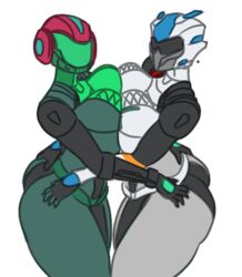 2girls armor ass ass_grab bodysuit breasts breasts fortnite fortnite:_battle_royale helmet paradigm_(fortnite) singularity_(fortnite) thick_thighs rating:Questionable score:11 user:Parababe