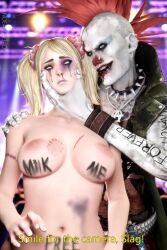  3d 3d_(artwork) bite_mark blender blender_(software) blender_cycles blonde_hair body_writing bruised juliet_starling ruined_makeup undead_h34d  rating:explicit score: user:bot