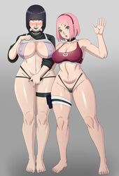 2girls ass_grab big_breasts boruto:_naruto_next_generations breasts choker curvy dark_hair donchibi female female_only fingering fingering_from_behind fingering_through_panties fit front_view green_eyes halter_top hyuuga_hinata masturbation naruto naruto_(series) navel nipple_bulge pink_hair sakura_haruno shirt_lift short_hair size_difference standing stealth_ass_grab stealth_fingering thick_thighs thong toned wide_hips yuri rating:Explicit score:284 user:lespam_605