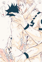 2boys abs anal arm_tattoo arms_around_neck ass_grab black_hair black_nails blush chest_tattoo commentary_request diphallia diphallism enuma_ru erection facial_tattoo french_kiss fushiguro_megumi grabbing_another's_ass groping jujutsu_kaisen kissing large_penis looking_at_another male male_focus male_only multi_arm multi_eye multi_limb multi_penis multiple_boys muscular muscular_male nail_polish pectorals penis red_eyes ryoumen_sukuna_(jujutsu_kaisen) sex short_hair shoulder_tattoo size_difference spiked_hair straddling tattoo translation_request yaoi rating:Explicit score:35 user:bot