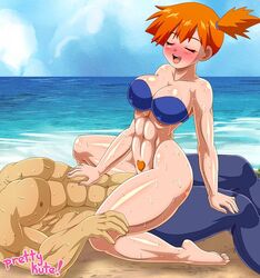 1boy abs alternate_breast_size asymmetrical_hair bangs beach bikini blue_bikini blue_swimsuit blush breasts cowgirl_position creatures_(company) eyelashes female game_freak gen_1_pokemon green_eyes gym_leader hair_tie huge_breasts kasumi_(pokemon) large_breasts legs misty_(pokemon) muscular nintendo orange_hair outdoors pk-studios pokemon pokemon_(anime) pokemon_(game) pokemon_frlg pokemon_rgby ponytail pubic_hair sex side_ponytail sky straight sweat sweatdrop swimsuit the_electric_tale_of_pikachu thighs water rating:Explicit score:27 user:Misty_lover