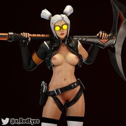 dizzie_(fortnite) glasses gloves nude_female tinted_eyewear white_hair yellow-tinted_eyewear rating:Explicit score:8 user:Paul_vazo