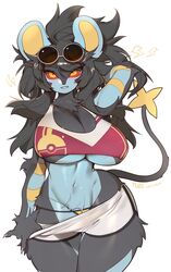 absurd_res anthro big_breasts black_body black_nose bra breasts clothing felid feline felis female hi_res luxray mammal nintendo pokémon_(species) pokemon solo underwear video_games yuio rating:Safe score:264 user:Polio101