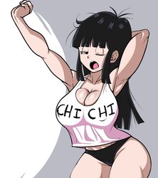 big_breasts chichi cleavage curvy dragon_ball dragon_ball_super dragon_ball_z female female_human female_on_top female_only light-skinned_female light_skin milf pseudocel tank_top rating:Explicit score:162 user:chichilover7