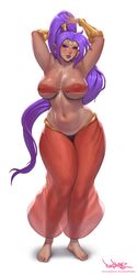 1girls 2022 artist_signature barefoot big_breasts blue_eyes breasts brown_skin clothed clothed_female dark-skinned_female dark_skin female female_only half-genie hips huge_breasts long_ears long_hair navel_piercing perfect_body pinkdrawz pointy_ears purple_hair seductive shantae shantae_(character) simple_background slim_waist smooth_skin thick_thighs thighs toe_ring wide_hips rating:Questionable score:226 user:ZetaReborn