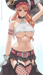 1girls breasts cutesexyrobutts_(style) female female_only gloves hat large_breasts looking_at_viewer nami one_piece one_piece_film_red post-timeskip skirt smile solo underboob wide_hips zefra_bleu rating:Questionable score:438 user:WatchTheLanguage