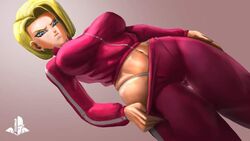 1girls android_18 big_breasts dragon_ball elitenappa female jacket looking_at_viewer looking_down milf novasayajingoku thick_thighs track_jacket track_pants tracksuit rating:Explicit score:126 user:SaiyanBarbie