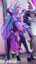 3d 3d_(artwork) blue_eyes blue_hair boots cheesecake3dkpop evelynn high_heels kanjihentai league_of_legends long_hair long_legs platform_heels seraphine_(league_of_legends) stockings wedge_heels rating:Safe score:87 user:KanjiHentai