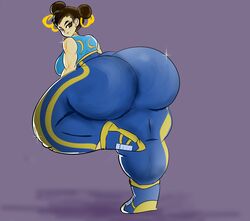 1girls big_ass big_butt brown_eyes brown_hair capcom chun-li double_bun looking_at_viewer looking_back looking_back_at_viewer melissaalli on_one_leg shoes sneakers solo_female standing street_fighter street_fighter_alpha thick_thighs rating:Explicit score:20 user:anon84048