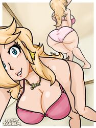 1girls ass big_ass big_breasts bikini bimbo blonde_hair blue_eyes earrings female female_only hair_over_one_eye light-skinned_female light_skin lips long_hair mario_(series) mirror_selfie necklace nintendo panties platinum_blonde_hair princess_rosalina silenttandem solo star_earrings underwear rating:Questionable score:86 user:IHeartBoobs9