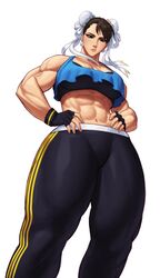 1girls abs absurd_res brown_eyes brown_hair capcom chun-li female female_only fully_clothed looking_at_viewer looking_down_at_viewer muscular muscular_female narrowed_eyes solo solo_female sotcho street_fighter thick_thighs thunder_thighs viewed_from_below white_background rating:Safe score:154 user:Uglydude452