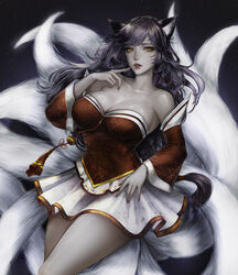 9_tails ahri animal_ear_fluff animal_ears animal_girl big_breasts black_hair breasts busty child_bearing_hips cleavage clothing curvaceous curves curvy curvy_body curvy_female curvy_females curvy_figure curvy_hips eyelashes eyeliner eyeshadow facial_markings female fluffy fluffy_ears fluffy_tail fluffy_tails fox fox_ears fox_girl fox_tail furry_tail glistening glistening_body glistening_breasts glistening_hair glistening_skin hips hourglass_figure huge_breasts humanoid inner_ear_fluff kemonomimi kitsune large_breasts league_of_legends light-skinned_female light_skin lips lipstick lohel long_hair massive_breasts multiple_tails nine_tailed_fox pale-skinned_female pale_skin riot_games tail thick_thighs thighs vastaya video_games voluptuous wide_hips yellow_eyes rating:Questionable score:60 user:LewdVesani