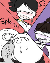 1boy 2022 2girls anal anon blush clothing cum cum_in_ass cum_inside dialogue incest jaiden jaiden_animations jaidens_mom milf mob_face mother_and_daughter necklace penis ponytail short_hair smile sssir8 straight sweat tank_top text threesome rating:Explicit score:210 user:rarsnas