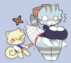 1boy 1girls animal_crossing big_breasts breasts busty butterfly cleavage clothed clothing cute duo female fur furry grey_fur larger_female lolly_(animal_crossing) male male/female marshal_(animal_crossing) nintendo no_sex non-nude o_o size_difference sleepysous smaller_male startled tagme tail rating:Questionable score:67 user:Rapattack12