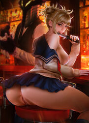 ass barstool blonde_hair breasts demonlorddante himiko_toga knife looking_at_viewer my_hero_academia no_panties pussy pussy_juice realistic school_uniform sitting skirt solo solo_female teeth weapon wet_pussy rating:Explicit score:383 user:ToggafNaelik