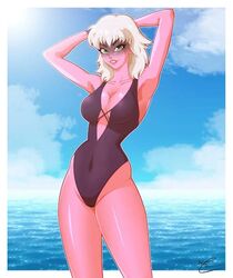 1girls beach fortnite fortnite:_battle_royale harlowe_(fortnite) iisfernado nonude pink_skin pose submissive_female swimwear teen white_hair rating:Explicit score:37 user:Clashsex