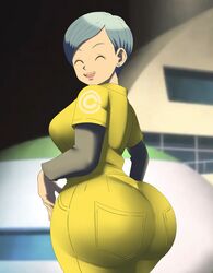 1girls ass ass_focus big_ass blue_hair bottom_heavy breasts bubble_butt bulma_briefs closed_eyes clothing dat_ass divine_wine dragon_ball dragon_ball_super dragon_ball_super_super_hero ear_piercing fat_ass female female_only jumpsuit looking_at_viewer looking_back milf mother open_mouth piercing sideboob smile solo thick_thighs vampiranhya_(artist) wide_hips rating:Questionable score:404 user:Rex_Hollins