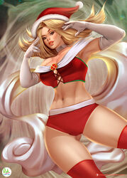 1girls blonde_hair christmas christmas_clothing christmas_hat christmas_headwear christmas_outfit clothing didi_esmeralda emma_frost female female_only fully_clothed marvel marvel_comics red_clothing solo white_queen x-men rating:Safe score:24 user:3mma_Fr0st