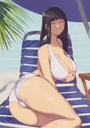 1girls arad_baranga asian asian_female ass ass_focus bare_arms bare_legs bare_shoulders beach big_ass big_breasts big_butt bikini bikini_bottom bikini_top black_hair busty cameltoe cleavage clothing cute dat_ass female female_focus female_only hand_on_breast highres hyuuga_hinata large_ass large_breasts legs legs_together light-skinned_female light_skin long_hair looking_at_viewer naruto naruto:_the_last naruto_(series) naruto_shippuden nature ocean on_side outdoors outside pale-skinned_female pale_skin palm_tree panties pinup presenting_ass presenting_butt purple_eyes shounen_jump sitting smile smiling solo solo_female solo_focus sunbathing swimsuit thick_thighs thighs tree umbrella voluptuous white_bikini white_panties white_swimsuit rating:Questionable score:236 user:mantisprey