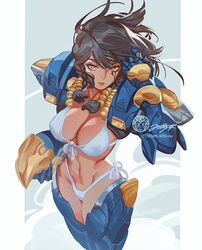 1girls abs armor armor_removed big_breasts blizzard_entertainment dark-skinned_female female female_only looking_at_viewer midriff overwatch painting_(artwork) pharah solo thejettyjetshow thick_thighs underwear rating:Questionable score:126 user:deleted7316