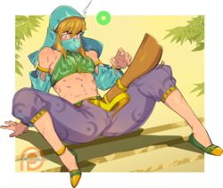 1boy 1girls abs anklet blond_hair blonde_hair blue_eyes breath_of_the_wild canon_crossdressing crossdressing cute_male dark-skinned_female erect_penis erection erection_under_clothes female_on_femboy femboy femdom foot_fetish footjob footwear gameplay_mechanics gerudo gerudo_link gerudo_outfit gerudo_top gerudo_veil girly girly_boy girly_clothing heeljob heels high_heels jewelry kukumomo link link_(breath_of_the_wild) pale_skin partially_transparent pretty_boy see-through_clothing shoejob stamina_bar stamina_wheel stepped_on stepping_on_penis stiletto_heels surprised surprised_eyes surprised_look tan_skin the_legend_of_zelda trap urbosa very_high_heels rating:Explicit score:501 user:Uglydude452