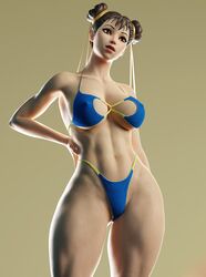 1girls 3d 3d_(artwork) abs big_breasts bikini brown_eyes brown_hair capcom chun-li chun-li_(fortnite) clothed clothes clothing female female_only fortnite fully_clothed muscular_female nipples_visible_through_clothing revealing_clothes solo street_fighter swimsuit tagme thick_thighs thong thong_bikini wide_hips wotm8h8 rating:Questionable score:177 user:RakkiNoHannya