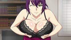 1girls 2010 ambiguous_pov animated animated_gif bra breast_jiggle cleavage deep_cleavage female gif jiggle jiggling_breasts large_breasts lingerie_bra mature_female oikawa_urada pov purple_hair screenshot seikon_no_qwaser skirt uno_makoto wink rating:Questionable score:121 user:Pastel__Hentai