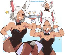 1girls animal_ears armpits ass bowtie bunny_ears bunny_girl bunnysuit cleavage cotton_tail dark-skinned_female dark_skin dashi_art detached_collar detached_cuffs drinks female female_only flexing fully_clothed latex leotard mature_female miruko muscular muscular_female my_hero_academia red_eyes revealing_clothes rumi_usagiyama server shiny_clothes solo stockings tan_skin tight_clothing white_hair wink rating:Questionable score:352 user:dungeonman2