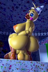 3d animatronic ass ass_shake avian balls_on_floor beak big_areola big_ass big_breasts big_nipples big_penis bird blue_eyes chica_(fnaf) chicken five_nights_at_freddy's five_nights_at_freddy's_2 furry futanari glowing_eyes huge_ass huge_balls huge_breasts huge_cock lewdwithlogan nude on_table one_eye_closed orange_nipples party_hat pink_cheeks presenting presents robot rosy_cheeks shaking_butt shiny_skin solo squatting table tail toy_chica_(fnaf) twerking wink yellow_body rating:Explicit score:151 user:LewdLogan