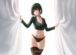 1girls artist_request belly belly_button big_breasts blouse bob_cut boobs breasts cleavage collared_shirt curtains curvaceous curvy curvy_female curvy_figure cute dark_green_hair dark_hair earrings eye_contact female female_focus female_only fringe front_view fubuki_(one-punch_man) full_body grabbing green_eyes green_hair hips legs light-skinned_female light_skin lingerie lips looking_at_viewer medium_hair mohaka navel necklace one-punch_man pale-skinned_female panties petite pov red_lipstick shirt short_hair slim slim_waist smile smiling smiling_at_viewer solo solo_female solo_focus stockings stomach teenager thick thick_legs thick_thighs thighs thin_waist tits underwear voluptuous waist white_background wide_hips rating:Questionable score:59 user:mattez_