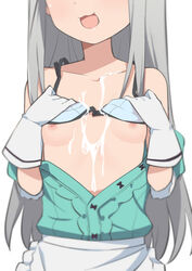 1boy apron aqua_dress aqua_shirt blend_s blouse blurry bra bra_lift breasts collarbone cum cum_on_body cum_on_breasts cum_on_chest cum_on_upper_body dress femboy genderswap_(mtf) gloves grey_hair head_out_of_frame highres kanzaki_hideri lifted_by_self long_hair morisobo nipples open_clothes open_dress open_mouth open_shirt rule_63 shirt silver_hair simple_background single_stripe skirt small_breasts solo trap underwear upper_body very_long_hair white_background white_gloves white_skirt yaoi rating:Explicit score:428 user:ChalkIV