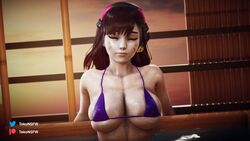 1girls 3d alternate_costume asian asian_female bathhouse bathtub big_breasts bikini bikini_top blizzard_entertainment breasts brown_hair cute d.va female female_only fringe hana_song korean long_hair overwatch petite solo swimsuit tekonsfw rating:Questionable score:70 user:tekoNSFW