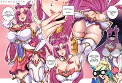 1boy1girl absurd_res alternate_breast_size alternate_costume ass_bigger_than_skirt big_ass cameltoe curvy ezreal female_focus hair_ornament high_heels huge_breasts kai'sa large_filesize league_of_legends lipstick long_hair massive_breasts no_bra panties pantyshot pink_eyes pink_hair ryuukusnpaiarts simple_background skindentation star_guardian_ezreal star_guardian_kai'sa star_guardian_series text thick_ass thick_thighs thighhighs voluptuous rating:Questionable score:119 user:fuzneck