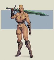 areola areola_slip areolae areolae_slip barbarian bethesda_softworks biceps big_breasts bikini_armor blonde_hair boots breasts busty cleavage devil_hs dreadlocks female female_focus female_only g-string gauntlets high_heel_boots hourglass_figure large_breasts long_hair makeup mjoll_the_lioness muscular muscular_female pinup pinup_pose pubic_tattoo skimpy skimpy_armor skyrim standing sword tagme tattoo the_elder_scrolls unconvincing_armor wide_hips rating:Explicit score:379 user:droid377