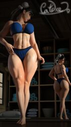 3d belly_piercing big_ass big_breasts bra capcom catdice chun-li makeup mirror muscular muscular_female nail_polish panties street_fighter street_fighter_v tagme thick_thighs rating:Explicit score:64 user:Catdice