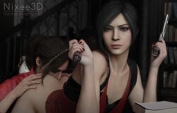 2girls 3d ada_wong ada_wong_(adriana) anilingus asian asian_female ass ass_eating ass_grab ass_sniffing ass_up brown_hair butt_cheeks butt_crack claire_redfield collar dress female female_only femdom firearm green_eyes handgun human interracial interracial_yuri makeup nails nixee3d painted_nails pale_skin partially_clothed ponytail red_dress red_nails resident_evil resident_evil_2 resident_evil_2_remake rimjob rimming short_hair weapon yuri rating:Explicit score:251 user:Nixee3D