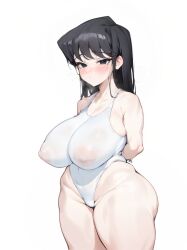  ai_generated big_breasts black_eyes black_hair huge_breasts komi-san_wa_komyushou_desu komi_shouko leotard thick_thighs ttt_ia23 white_skin wide_hips  rating:explicit score: user:bot