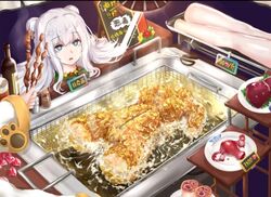  1girls azur_lane blue_eyes cannibalism gore guro gynophagia le_malin_(azur_lane) octa_(underbelly) severed_arms severed_hand severed_head severed_leg uterus white_hair  rating:explicit score: user:lookingtoeat