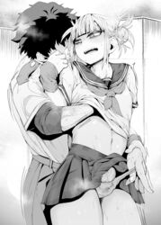 2boys balls censored censored_penis clothed clothing de7ta9 delta_9 erection femboy feminine_male himiko_toga human izuku_midoriya looking_at_viewer looking_back male male_only monochrome my_hero_academia penis precum precum_drip rule_63 spread_anus taint testicles tongue_out yaoi rating:Explicit score:462 user:Who1Am