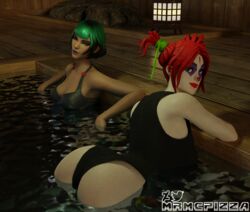 ass ass_focus ass_up big_ass big_breasts bikini bikini_top clown clown_girl clown_makeup clussy fortnite green_hair hot_spring mrmcpizza peekaboo_(fortnite) punk red_hair sunny_(fortnite) swimsuit water wet white_skin rating:Explicit score:21 user:Slymyguy