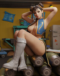 1girls 3d 3d_(artwork) blender blender_(software) boots breast brown_eyes brown_hair capcom chun-li chun-li_(fortnite) female female_only fortnite gretdb smile solo street_fighter tagme thick_thighs thighs rating:Explicit score:207 user:Enderman2033