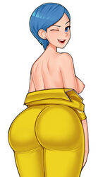 1girls 2022 ass ass_focus ass_shot back back_view backboob blue_eyes blue_hair breasts bubble_butt bulma_briefs dragon_ball dragon_ball_super dragon_ball_super_super_hero female female_only hips huge_ass jumpsuit large_breasts loodncrood mature_female milf mother short_hair simple_background slim_waist thick_thighs thighs wide_hips rating:Explicit score:224 user:ZetaReborn