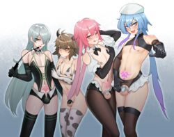 2022 4boys :p :q absurd_res ahoge animal_ears ansel_(arknights) arene arene_(arknights) arknights arm_up bare_shoulders beret bikini bison_(arknights) black_gloves blue_background blue_eyes blue_hair blush bottomless bow bowtie brown_eyes brown_hair bulge bunny_boy bunny_ears caged chastity chastity_cage chastity_device choker clothing cock_cage cow_boy cow_ears cow_print crossdressing detached_collar dominatrix elbow_gloves eyebrows_visible_through_hair eyes_visible_through_hair fangs femboy flat_chastity_cage frills gins girly gloves gradient_background gradient_hair hair_between_eyes hair_over_one_eye hand_behind_head hand_on_arm hand_on_ass hand_on_crotch hat heart heart_tattoo highres holding_riding_crop horns kemonomimi licking licking_lips lingerie long_ears long_hair looking_at_viewer male male_chastity male_only matching_hair/eyes micro_bikini micro_shorts midriff mizuki_(arknights) multicolored_background multicolored_hair multiple_boys naughty_face navel nipple_piercing nipples nub_chastity_cage one_eye_closed open_mouth pantyhose penis_cage piercing pink_eyes pink_hair pointing pointing_at_viewer pose pout pubic_tattoo purple_hair revealing_clothes riding_crop seductive short_hair shorts silver_hair simple_background skindentation small_chastity_cage small_penis smile standing stockings swimsuit tattoo testicles thick_thighs thighhighs thighs tongue tongue_out trap two_tone_background two_tone_hair very_long_hair white_background wide_hips wink zettai_ryouiki rating:Explicit score:531 user:Fried_Pear