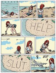 1girls airplane airplanes asking_for_help clothed comic esther_verkest female female_only funny help humor island kim_duchateau looking_at_viewer meme orange_hair red_hair shitpost sky stone water rating:Questionable score:45 user:3mma_Fr0st